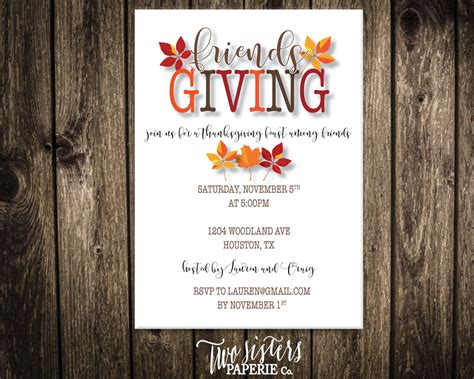 Friendsgiving Invitation Printable Friendsgiving Invitation | Etsy