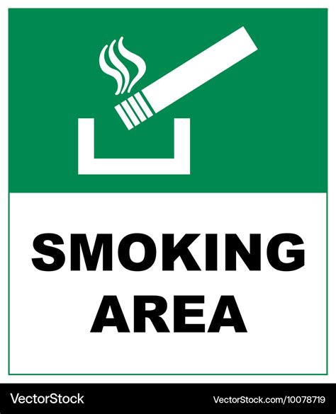 Designated smoking area sign isolated on white Vector Image