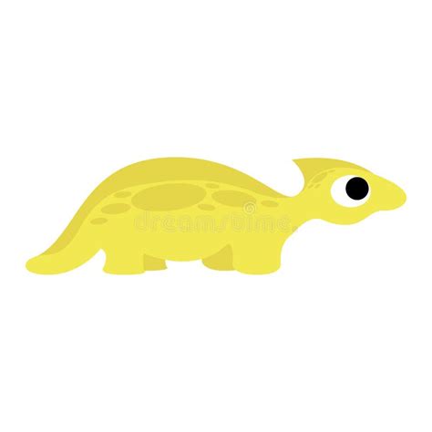 A Vector Cute Cartoon Yellow Dinosaur Isolated Stock Vector - Image ...