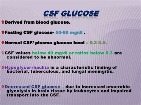 Evaluation of csf