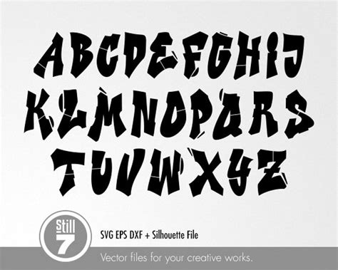 Graffiti Alphabet Svg Graffiti Letters Svg Svg Eps Dxf Silhouette File ...