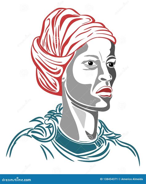 Stylized Portrait of the Jamaican Leader, Nanny of the Maroons. Stock Image - Illustration of ...