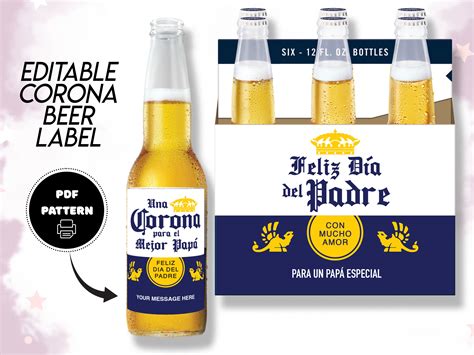 Printable 12 Oz Corona Beer Labels 6 Pack Editable Corona - Etsy