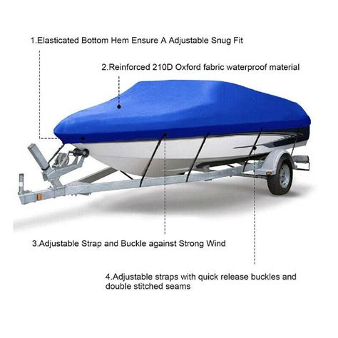 Boat Cover 17 Foot Boat Trailerable Bass Tracker Pro 18 19 Ski Runabout Winter | eBay