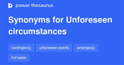 Unforeseen Circumstances synonyms - 751 Words and Phrases for Unforeseen Circumstances