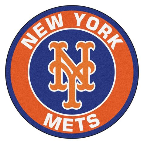 FANMATS MLB New York Mets Orange 2 ft. x 2 ft. Round Area Rug-18143 - The Home Depot