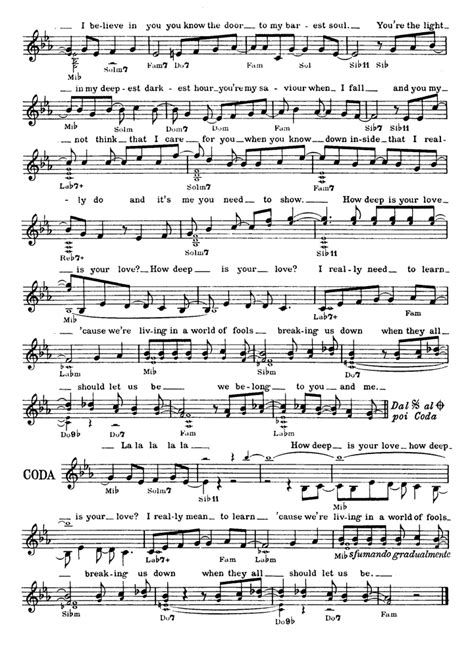 HOW DEEP IS YOUR LOVE Sheet music | Easy Sheet Music