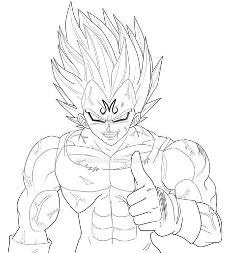 Fanart by me Line Art Super Majin Vegeta | Dragon ball super artwork ...