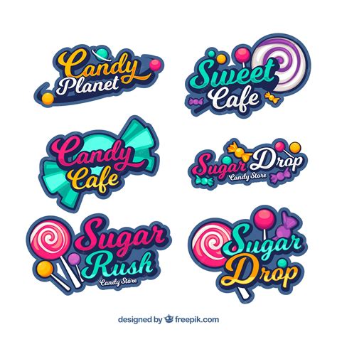 Premium Vector | Candy shop logos collection for companies