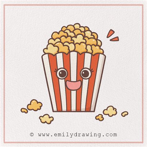 How to Draw a Popcorn – Emily Drawing