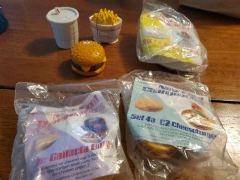 mcdonalds happy meal toys food changeables ( 6 toys) 3 still in package ...