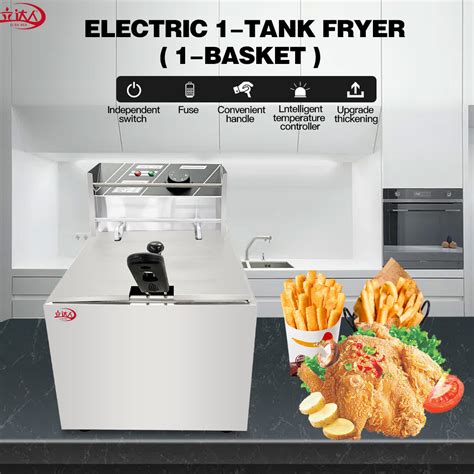 Electric Frying Pan Commercial Temperature Control Deep Fryer for Kfc ...