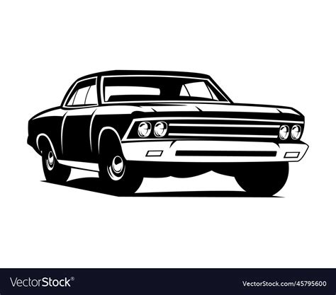 Printchevrolet muscle car silhouette Royalty Free Vector