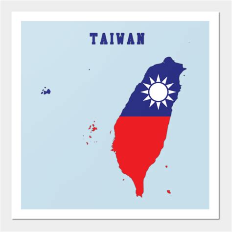 Taiwan Flag Map Art Print