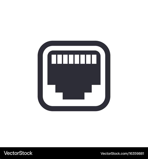 Ethernet network port icon Royalty Free Vector Image