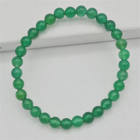 6MM Green Carnelian Stone Beads GEM Bracelet Bangle Stretch 7.5 Inch Jewelry G364-in Strand ...