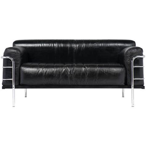 Vintage Le Corbusier Style Leather and Chrome Sofa at 1stDibs | le corbusier style sofa, le ...