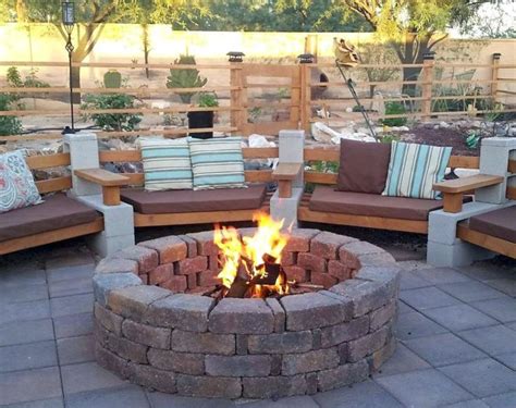 40 Circular Fire Pit Seating Area Ideas - Round Patio Designs | Outdoor fire pit seating, Fire ...