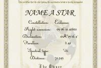 Star Naming Certificate Template 8 – Best Templates Ideas