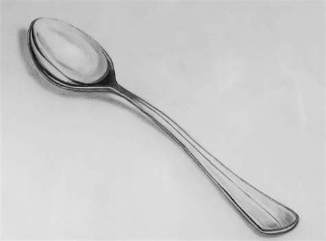 Spoon 2nd. effort by blackwing100.deviantart.com on @DeviantArt | Spoon drawing, Metal drawing ...