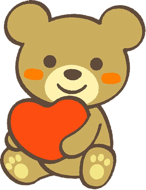 Teddy Bear Is Holding a Red Heart clipart. Free download transparent .PNG | Creazilla