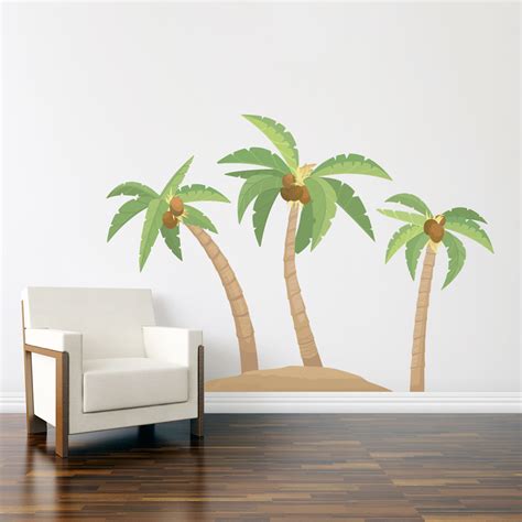 Palm Tree Island Printed Wall Decal