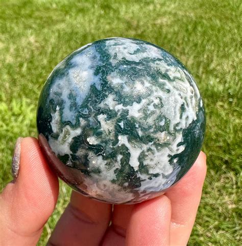 Moss Agate Sphere - New Moon Beginnings | New Moon Beginnings