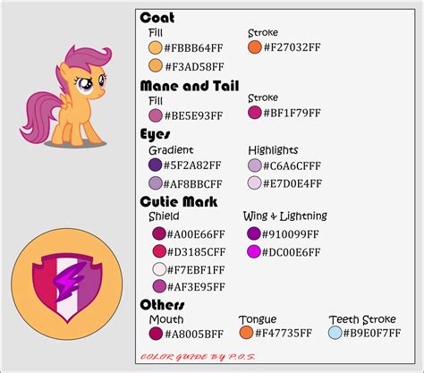 Color Guide - Scootaloo (Cutie Mark Version) by MidnightBlitzz on DeviantArt