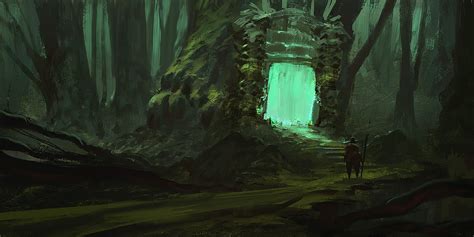 Portal gate illustration, fantasy art, forest, gates HD wallpaper ...