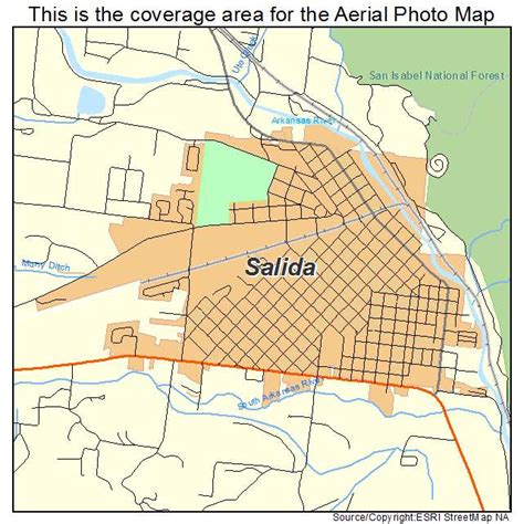 Aerial Photography Map of Salida, CO Colorado