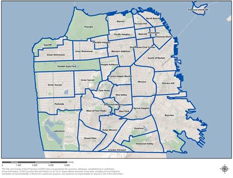 Districts Map of San Francisco • Mapsof.net