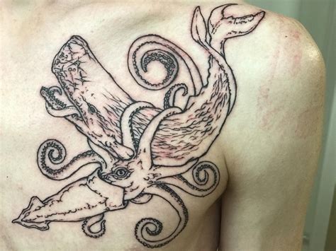 Sperm Whale Vs Giant Squid Tattoo