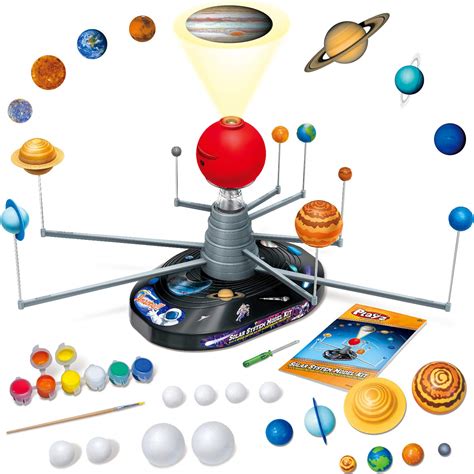 Playz Premium Solar System Model Kit for Kids - 4 Speed Motor, HD Planetarium Projector, 8 ...