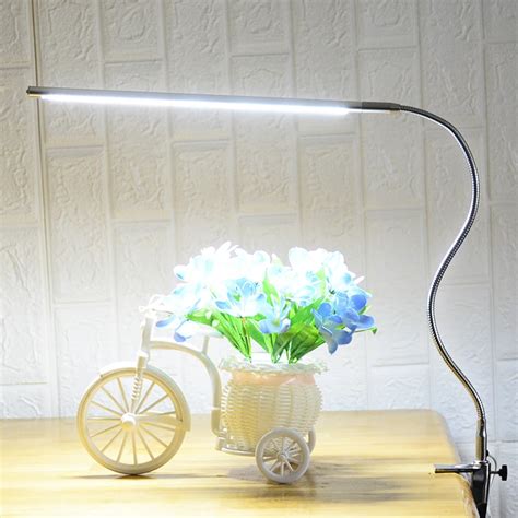 Fonkin Bright LED Clip Table Lamp For Study Office Desktop Flexible LED Desk Lamp With Clamp ...