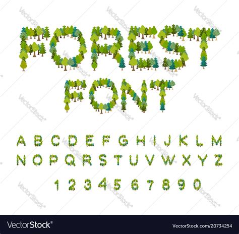 Nature Alphabet Tree Font Forest Alphabet Letter Vector Image | The Best Porn Website