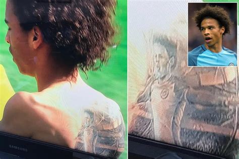 Manchester City star Leroy Sane shows off his amazing new tattoo... an inking of HIMSELF ...