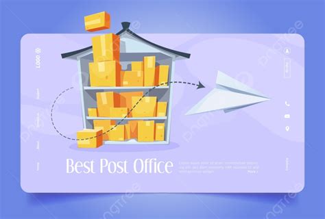 Best Post Office Cartoon Landing Page Template Download on Pngtree