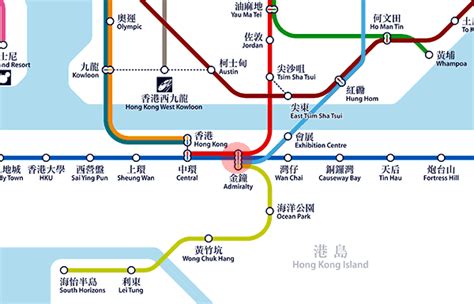 Admiralty station map - Hong Kong MTR