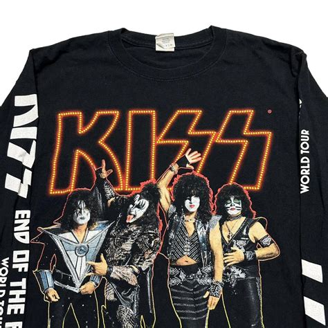 KISS BAND Tour T shirt Longsleeve Double Sided... - Depop