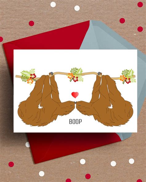 Printable Sloth Valentine's Day Card Anniversary Card - Etsy