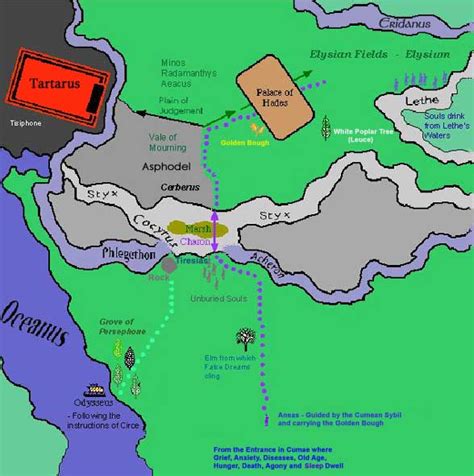 Elysian Fields Greek Mythology Map