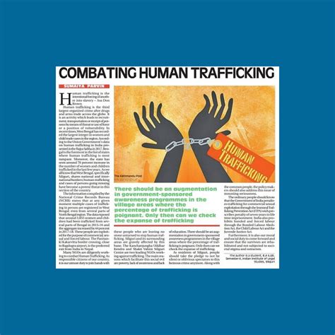 Combating Human Trafficking - Newspaper Article - Indian Institute of Legal Studies