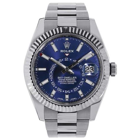 Rolex Sky-Dweller Stainless Steel Blue Dial Watch 326934 at 1stDibs ...