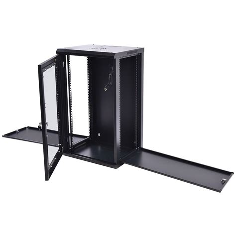 15U Wall Mount Network Server Data Cabinet Enclosure Rack Glass Door ...