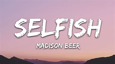 Madison Beer - Selfish (Lyrics) Chords - Chordify