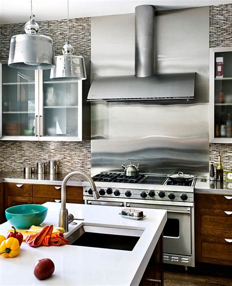 Inspiration From Kitchens With Stainless Steel Backsplashes