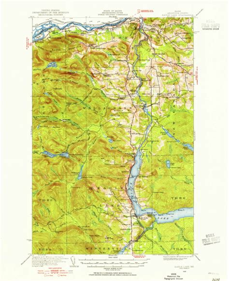 Eagle Lake, Maine 1928 (1955) USGS Old Topo Map Reprint 15x15 ME Quad ...