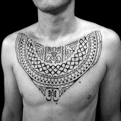 50 Polynesian Chest Tattoo Designs For Men - Tribal Ideas