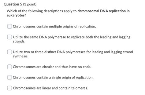 Solved Question 5 (1 point) Which of the following | Chegg.com