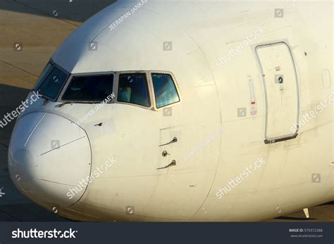 Closeup Widebody Passenger Aircraft Nose Cone Stock Photo (Edit Now ...